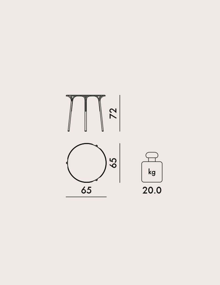 Kartell Hiray Tavolino H.72 - Rosso