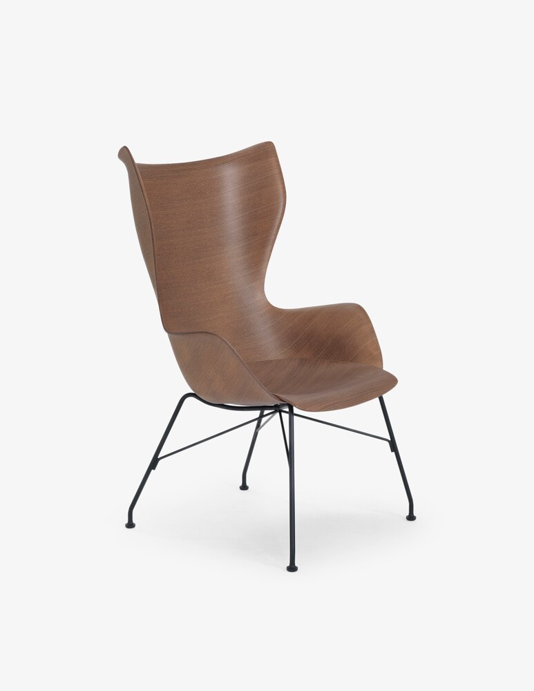 Kartell K/WOOD Legno Basic Veneer, Poltrona - Marrone