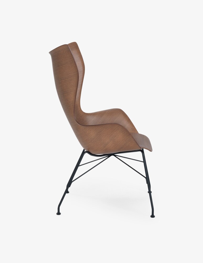Kartell K/WOOD Legno Basic Veneer, Poltrona - Marrone