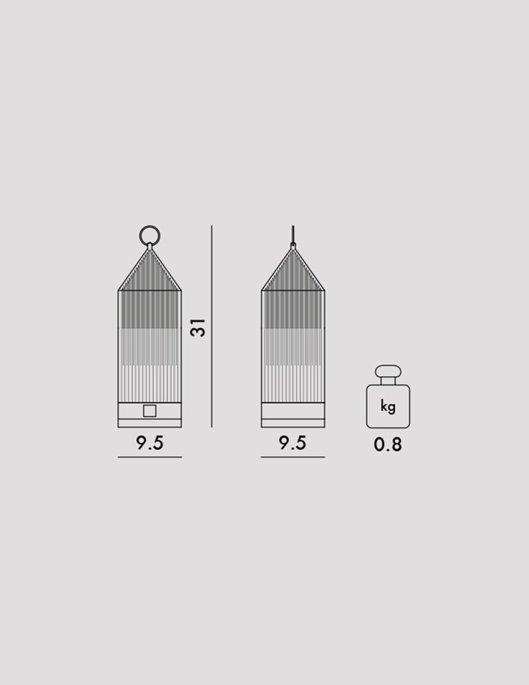 Kartell Lantern Lampada Da Tavolo A Batteria