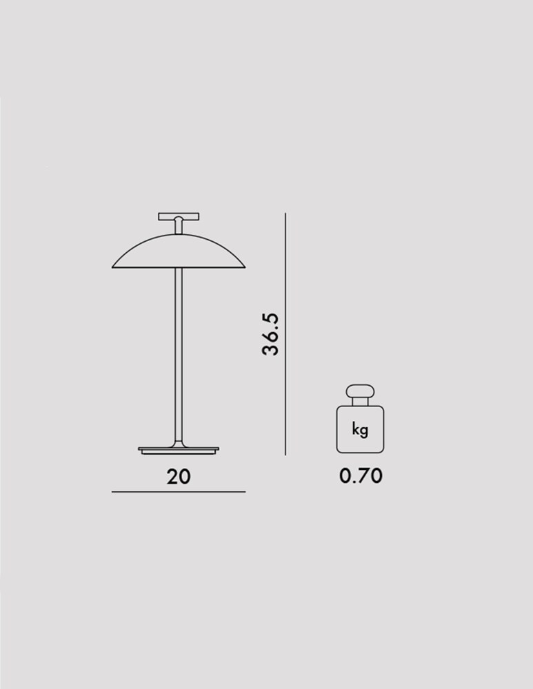 Kartell Mini Geen-A, Lampada Da Tavolo A Batteria