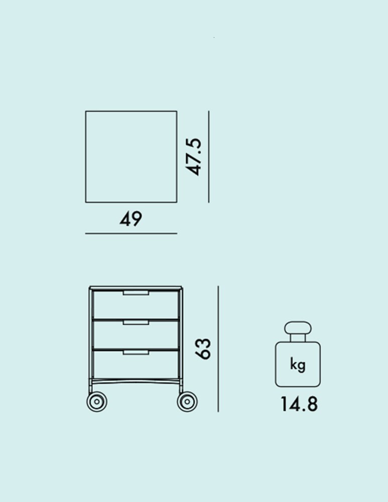 Kartell Mobil MAT, Cassettiera