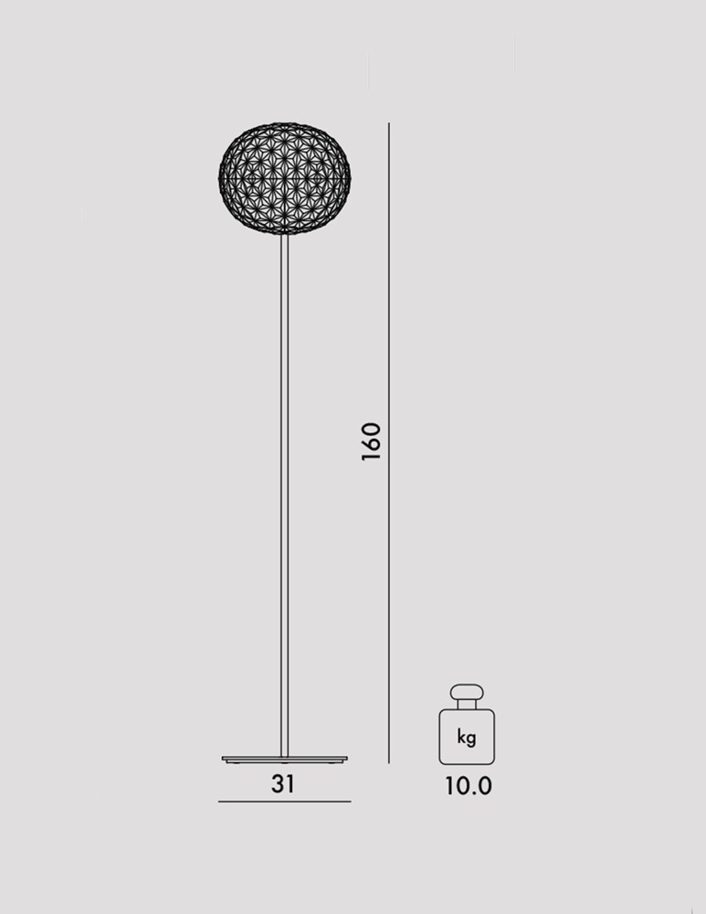 Kartell Planet H 160cm Lampada Da Pavimento