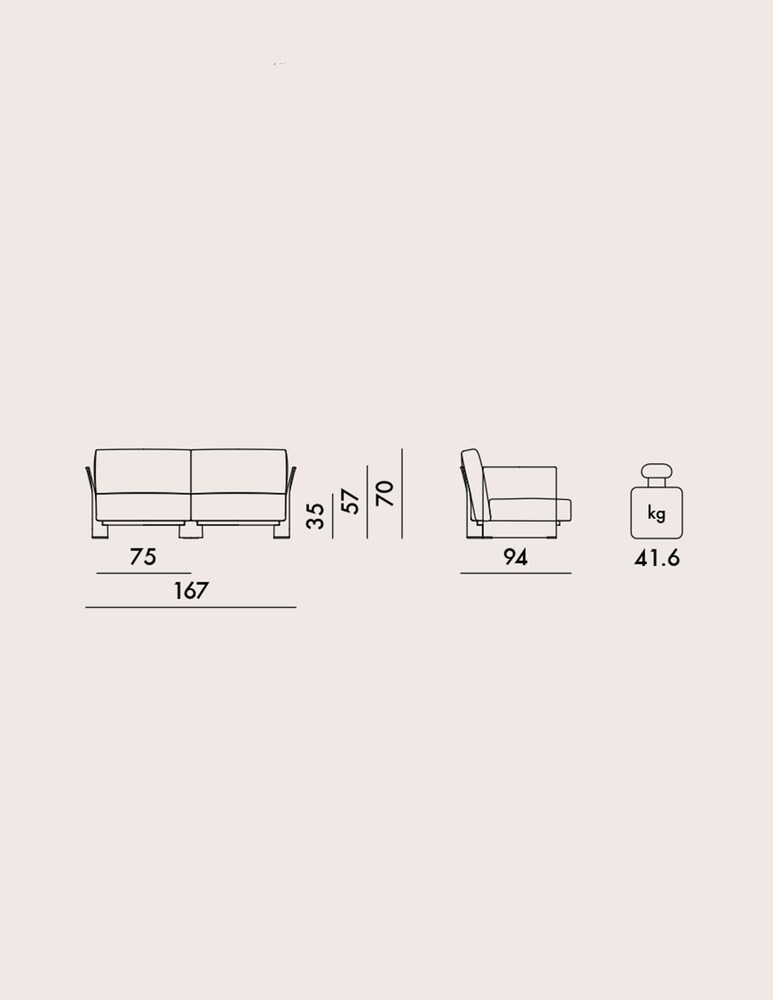 Kartell Pop Outdoor 2 Posti, Divano