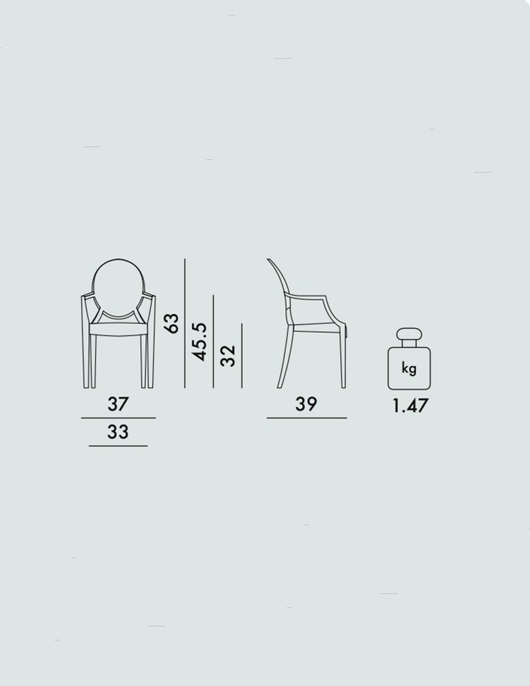Kartell Sedia Lou Lou Ghost Baby - Rosa
