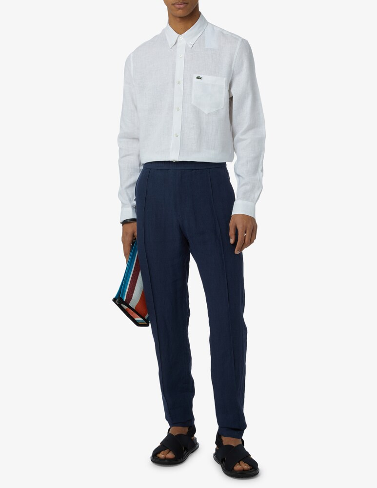Lacoste Camicia In Lino Regular Fit