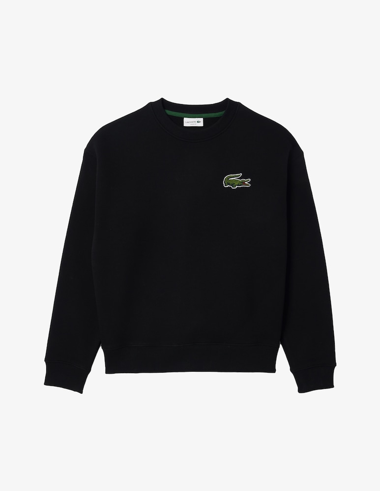 Lacoste Felpa girocollo loose fit big cocco patch