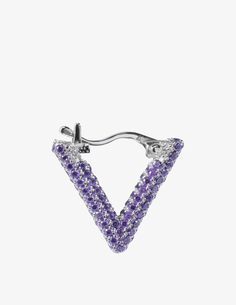 LAG World Orecchino singolo a cerchio con triangolo mini