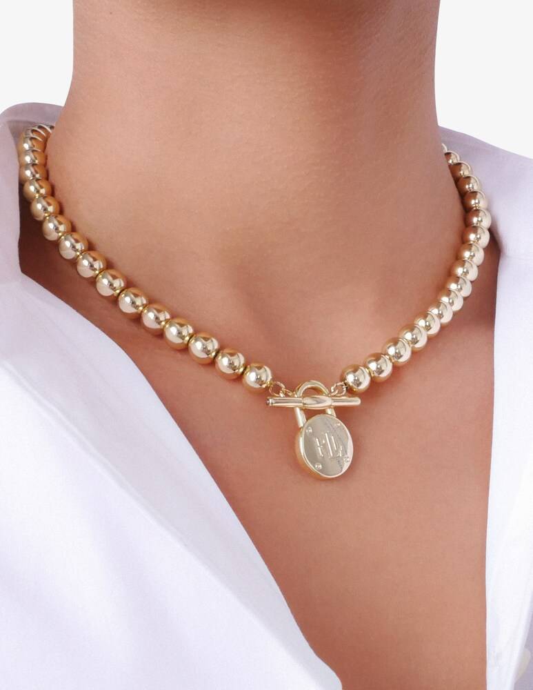 Lauren Ralph Lauren Collana Dorata Con Logo