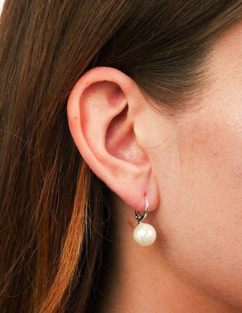 Lauren Ralph Lauren Orecchini 10 Mm Argentati Con Perla