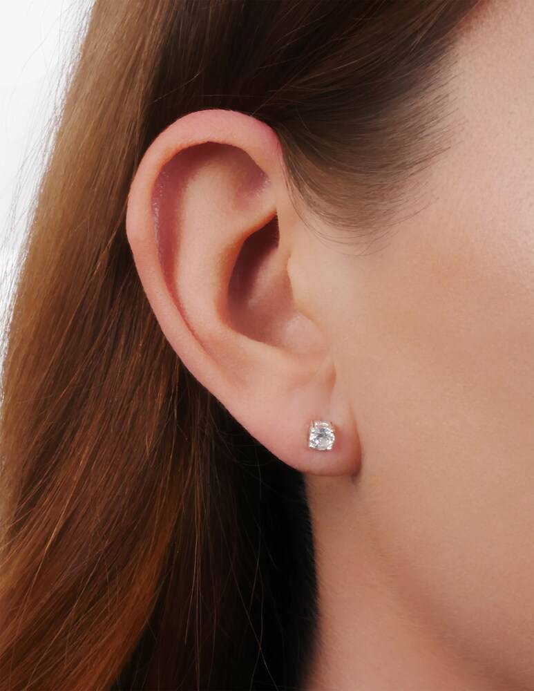 Lauren Ralph Lauren Orecchini 5mm Argentati Con Cristallo