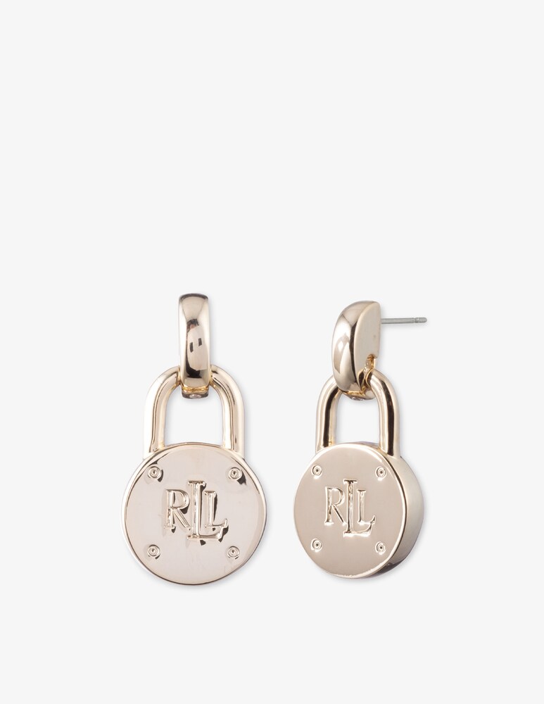 Lauren Ralph Lauren Orecchini a lucchetto argentati con logo