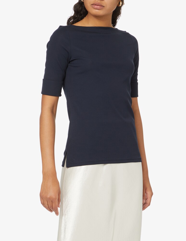 Lauren Ralph Lauren Top in cotone con scollo a barchetta Judy