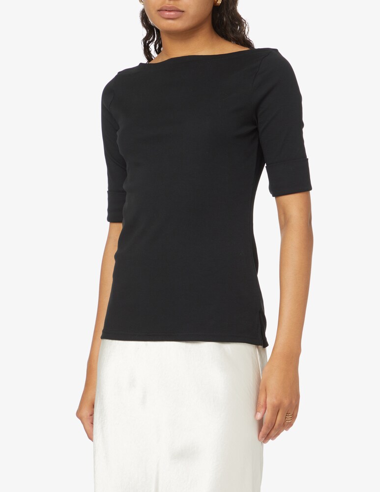 Lauren Ralph Lauren Top in cotone con scollo a barchetta Judy