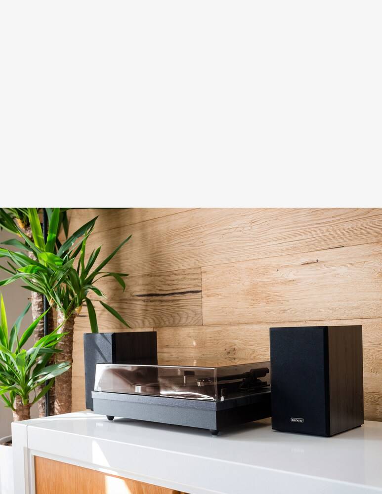 Lenco LS-301 Giradischi Con Bluetooth E Altoparlanti In Legno - Nero