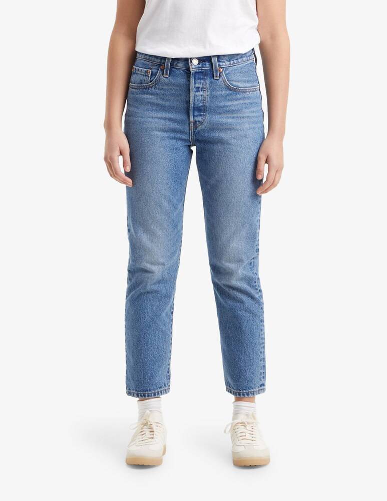 Levi's Jeans straight cropped a vita alta 501