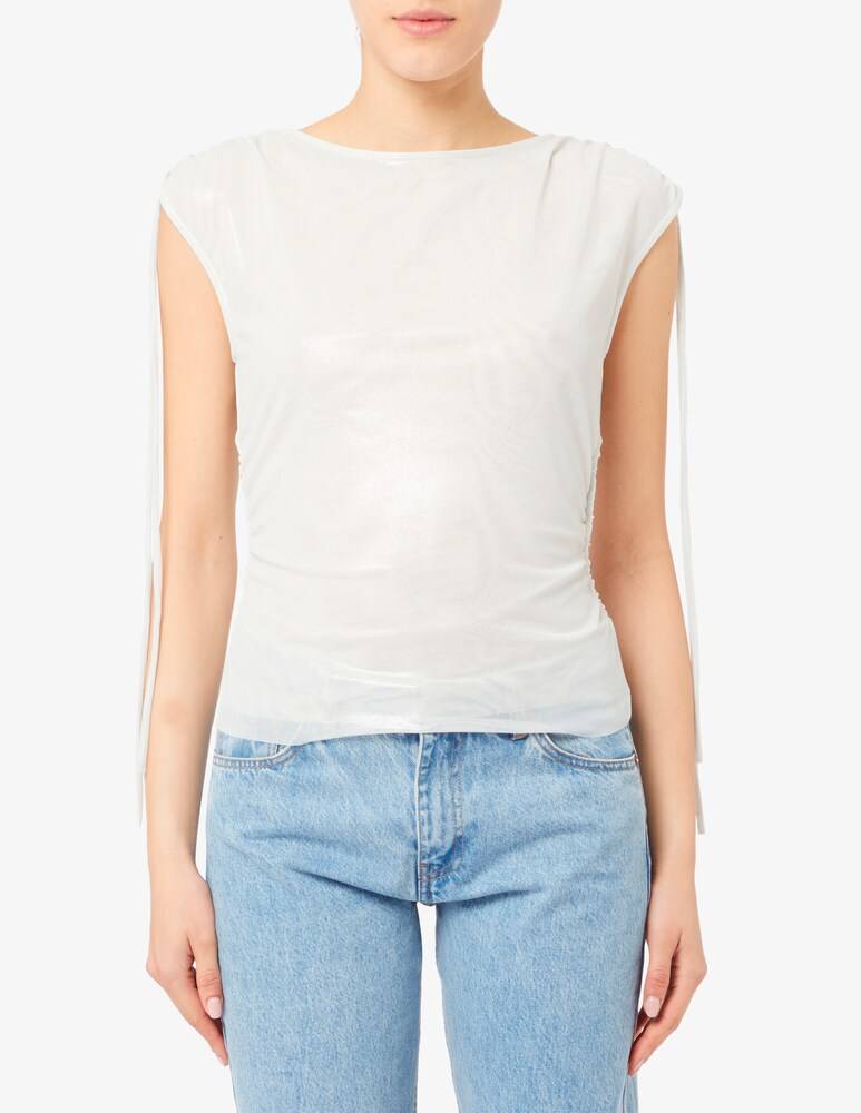 Marella T-shirt tulle drappeggiato Amadeus