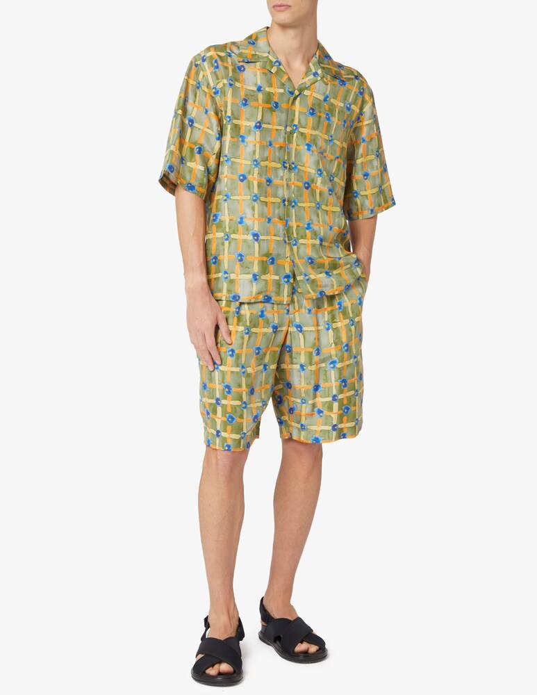 Marni Camicia Maniche Corte Habotai Cuban Collar Boxy Fit