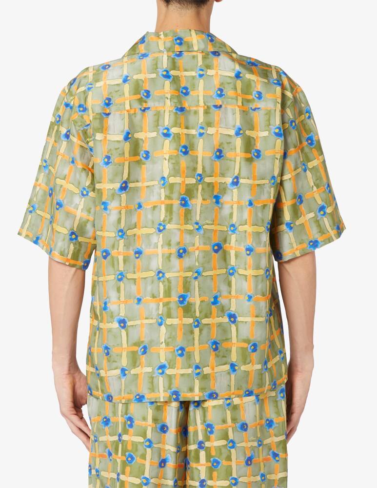 Marni Camicia Maniche Corte Habotai Cuban Collar Boxy Fit