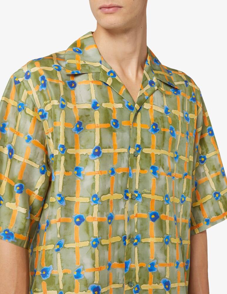 Marni Camicia Maniche Corte Habotai Cuban Collar Boxy Fit
