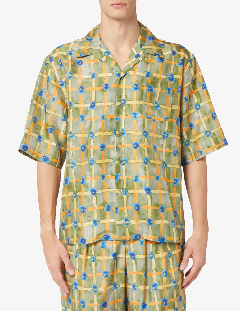 Marni Camicia maniche corte habotai cuban collar boxy fit