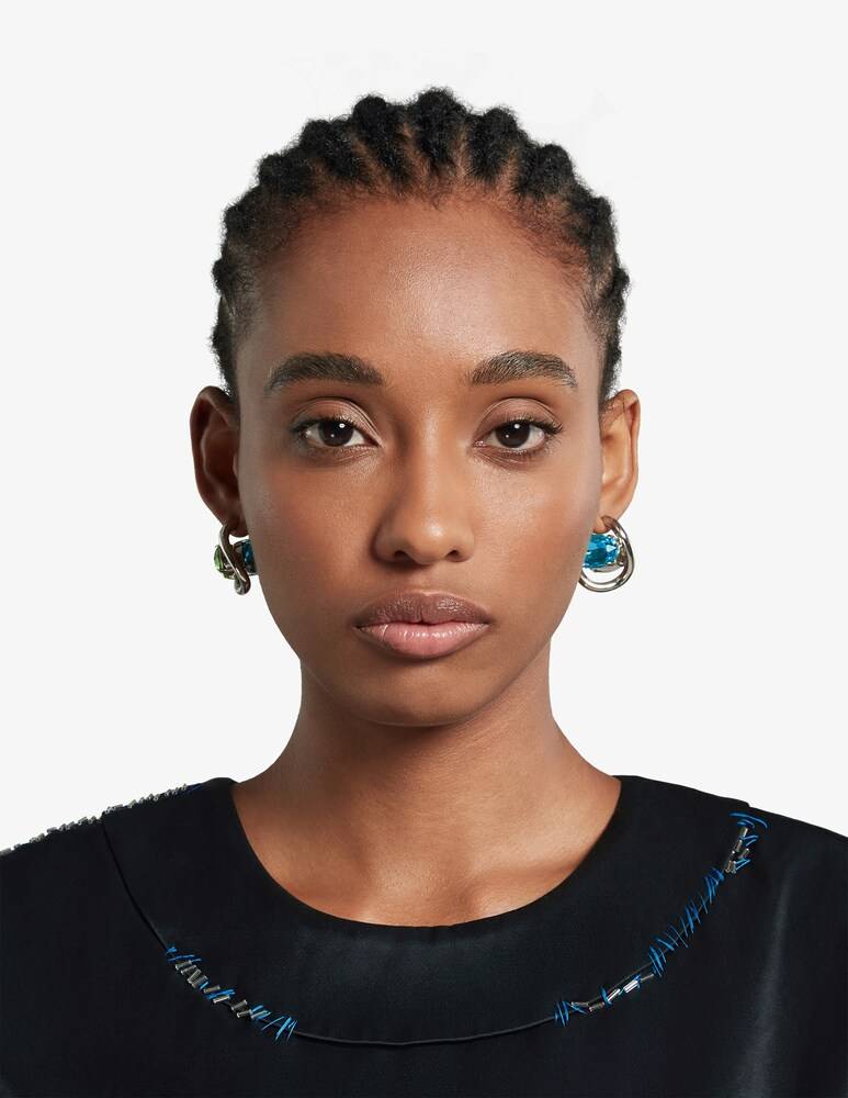 Marni Orecchini A Cerchio Intrecciati Con Strass