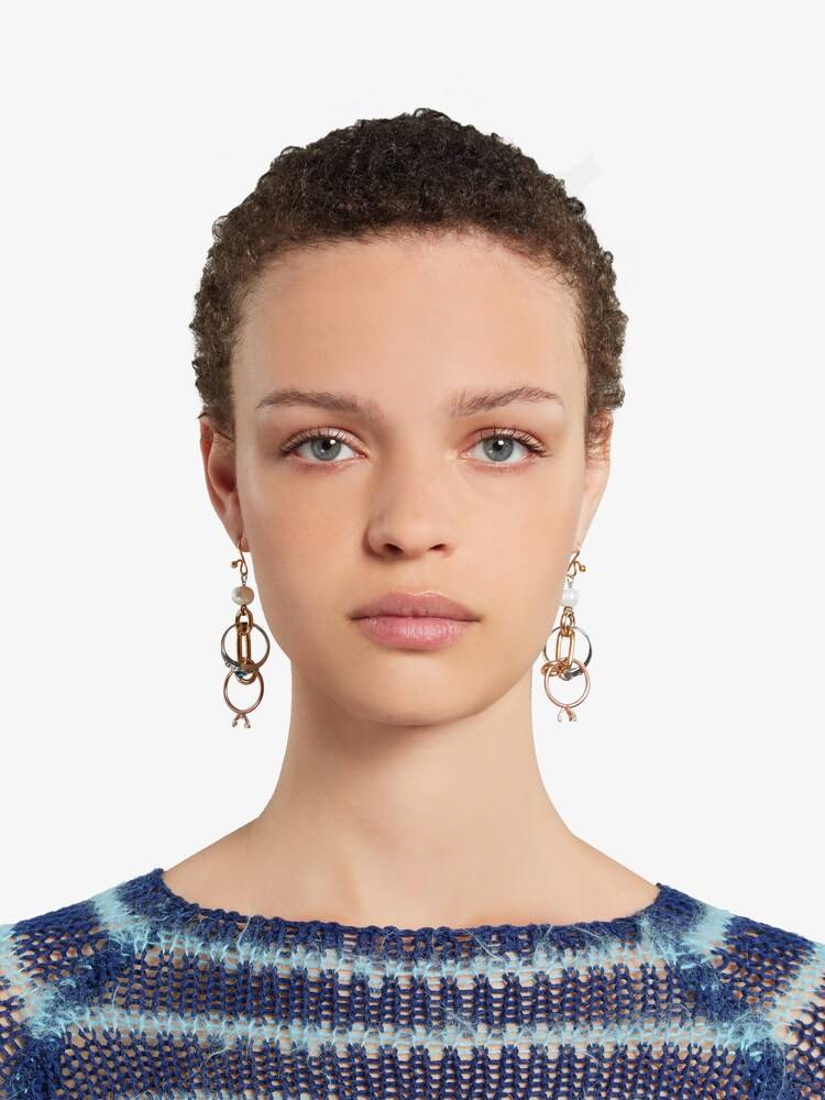 Marni Orecchini Pendenti Con Catene E Anelli Gioiello