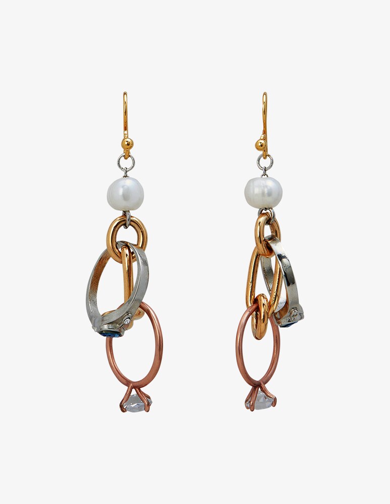 Marni Orecchini pendenti con catene e anelli gioiello