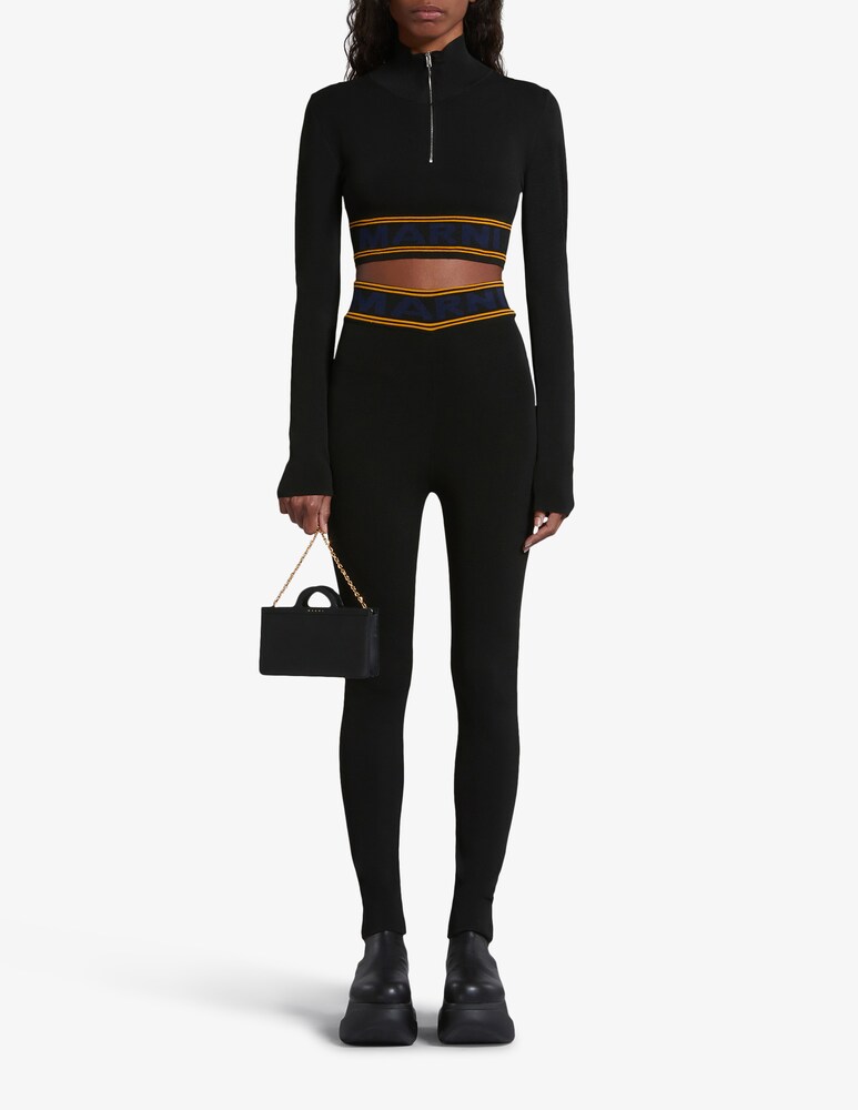 Marni Portafoglio Tropicalia In Pelle Con Tracolla A Catena