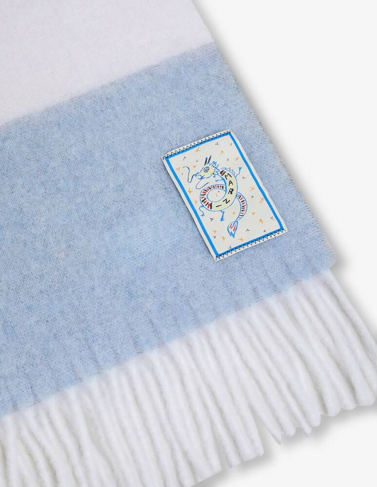 Marni Sciarpa In Alpaca A Righe Con Applicazione A Drago