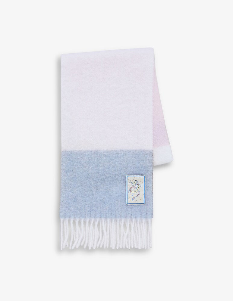 Marni Sciarpa in alpaca a righe con applicazione a drago