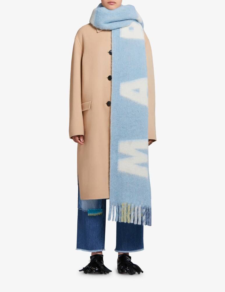 Marni Sciarpa In Lana Con Maxi Logo