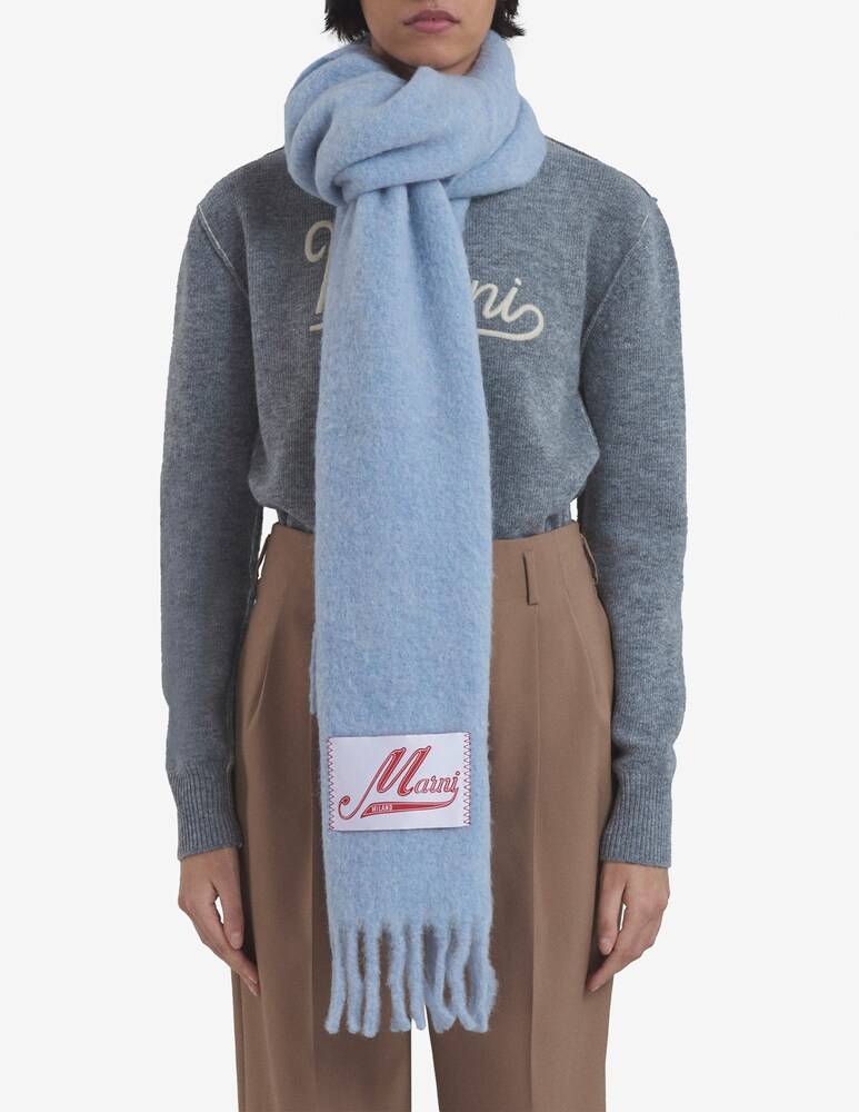 Marni Sciarpa In Lana Garzata - Blu