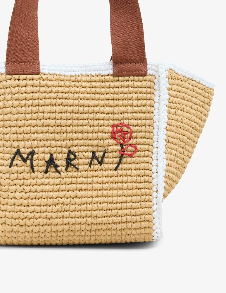 Marni Sillo Borsa Shopper In Maglia Macramé Effetto Rafia