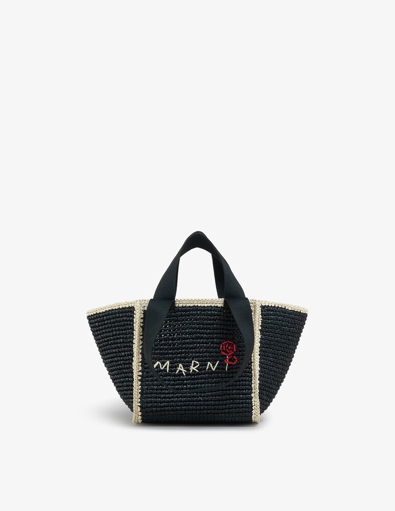 Marni Sillo borsa shopper in maglia macramé effetto rafia