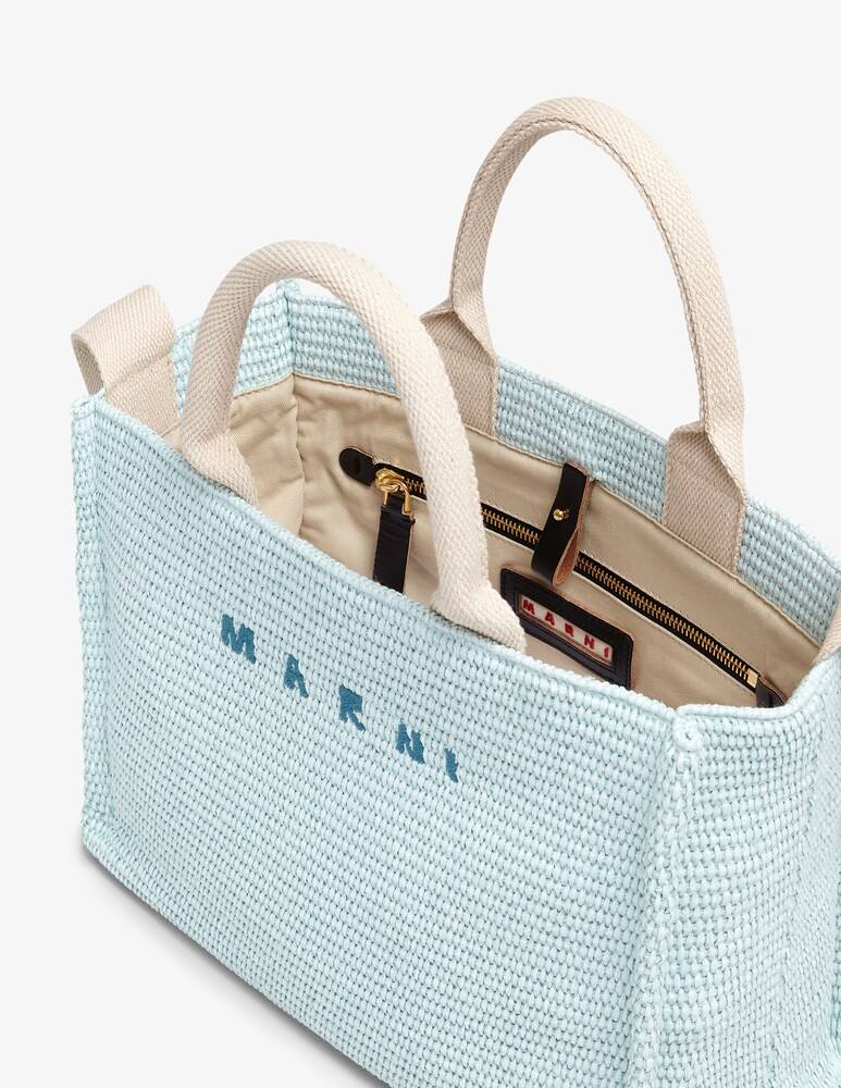 Marni Tote Bag Piccola In Tessuto Effetto Rafia