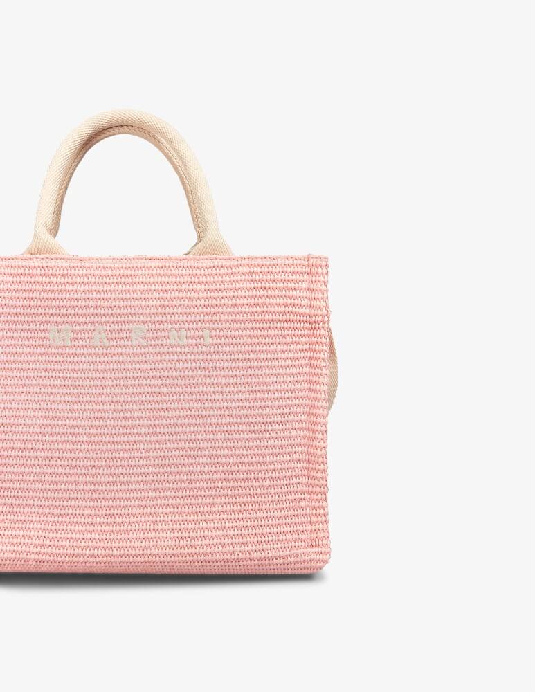 Marni Tote Bag Piccola In Tessuto Effetto Rafia