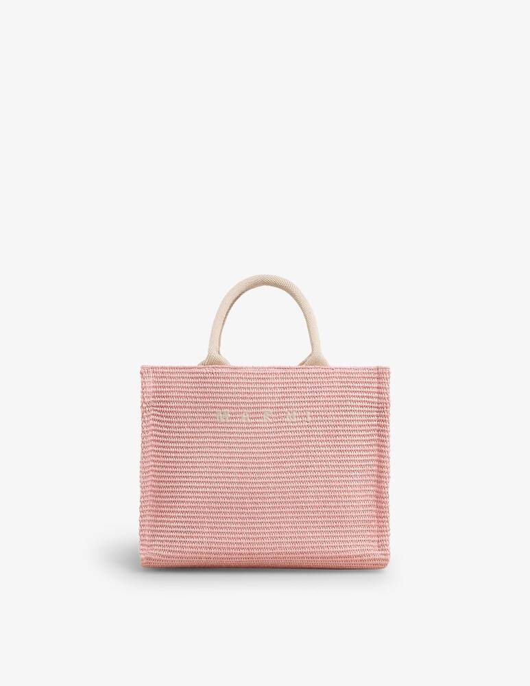 Marni Tote bag piccola in tessuto effetto rafia