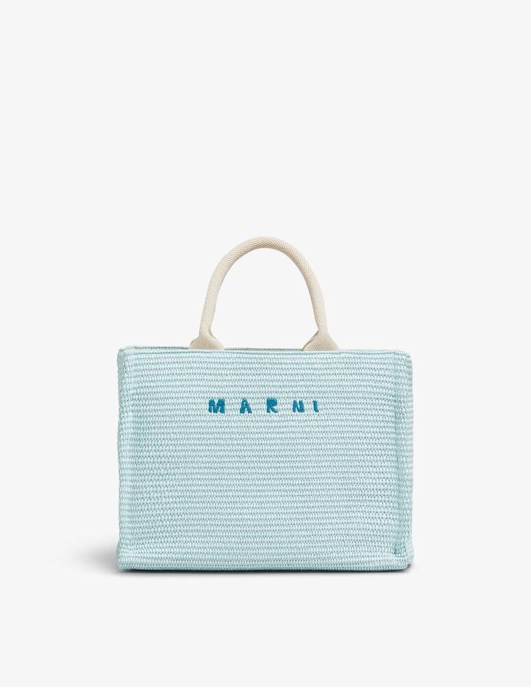 Marni Tote bag piccola in tessuto effetto rafia