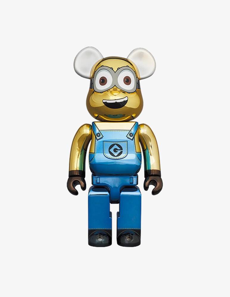 Medicom Toy Bearbrick 1000% Minions Dave Chrome Version - Multicolor