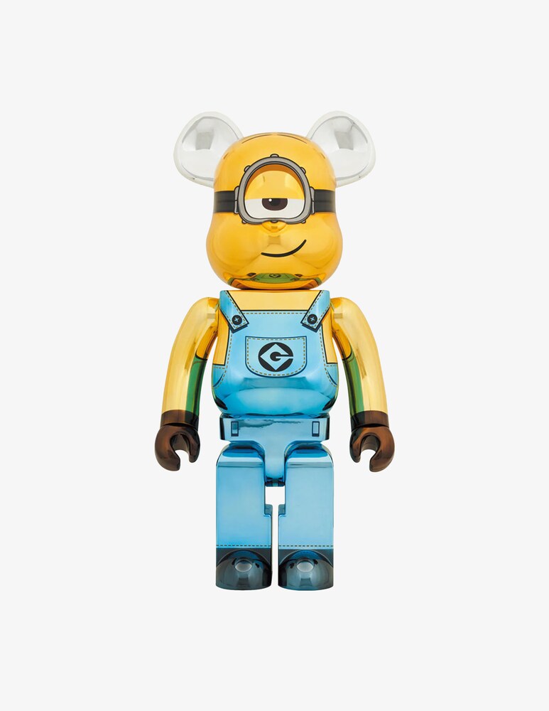 Medicom Toy Bearbrick 1000% Minions Stuart Chrome Vers