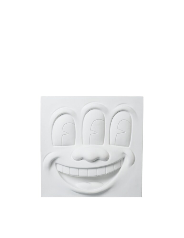 Medicom Toy Keith Haring Three Eyed Smiling Face Statua - Bianco