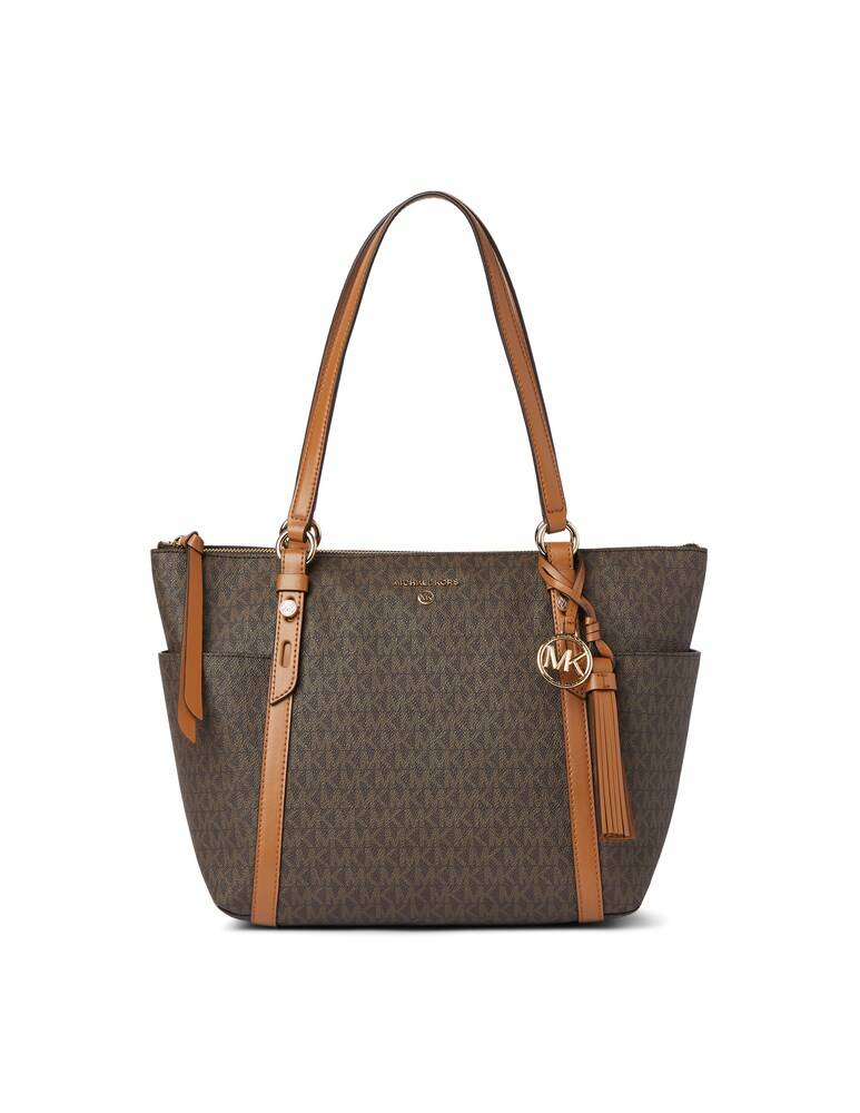 Michael Michael Kors Borsa tote Sullivan media con zip superiore e logo - marrone