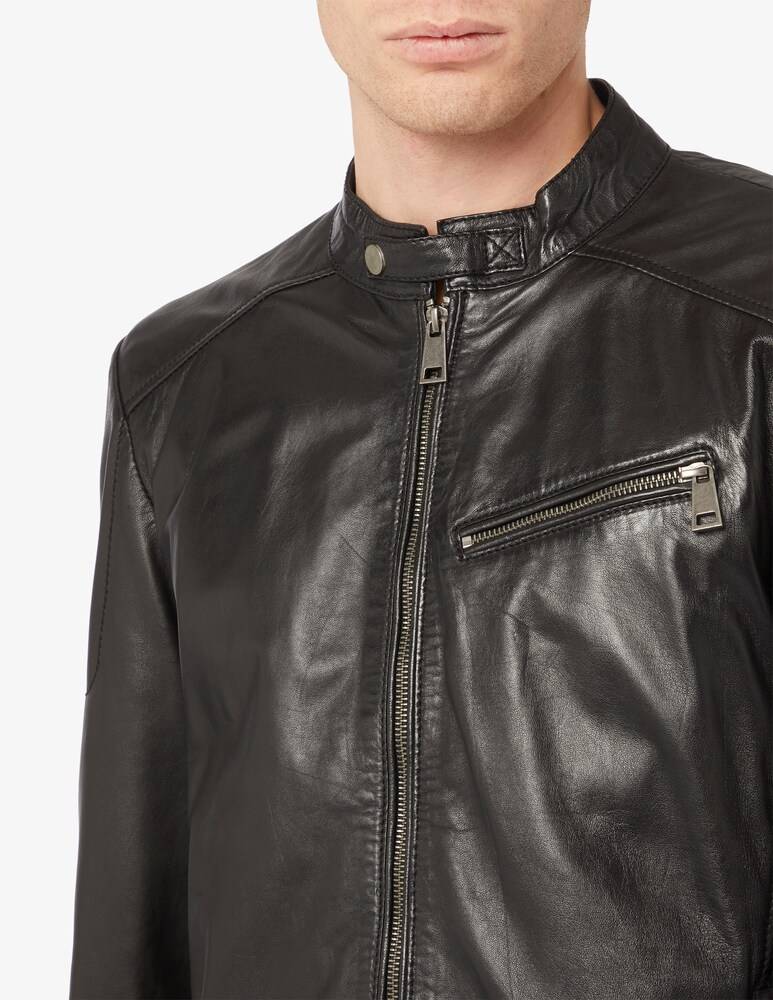 Misaky Giacca Biker Pelle