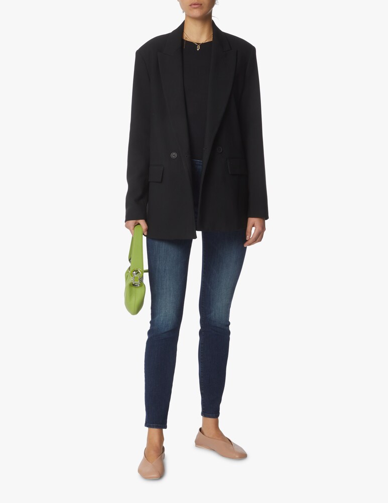 MOTHER High Waisted Looker Skinny Jeans - Blu