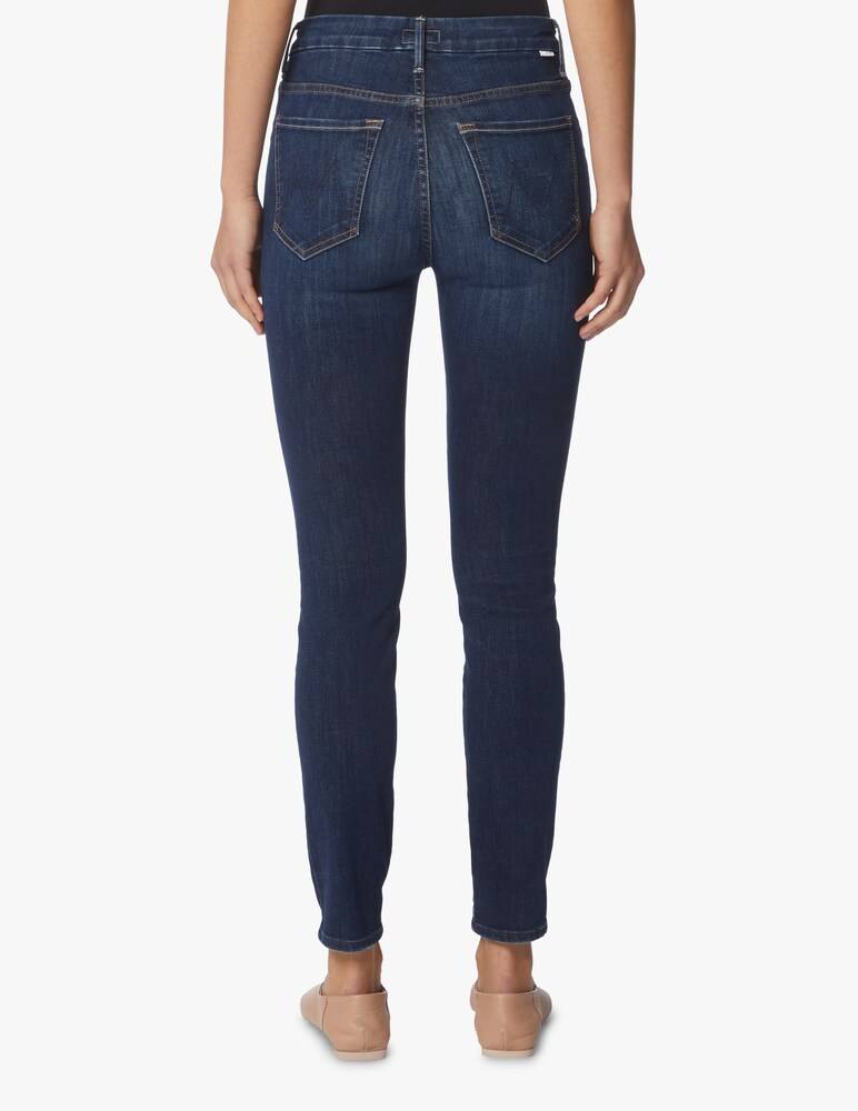 MOTHER High Waisted Looker Skinny Jeans - Blu