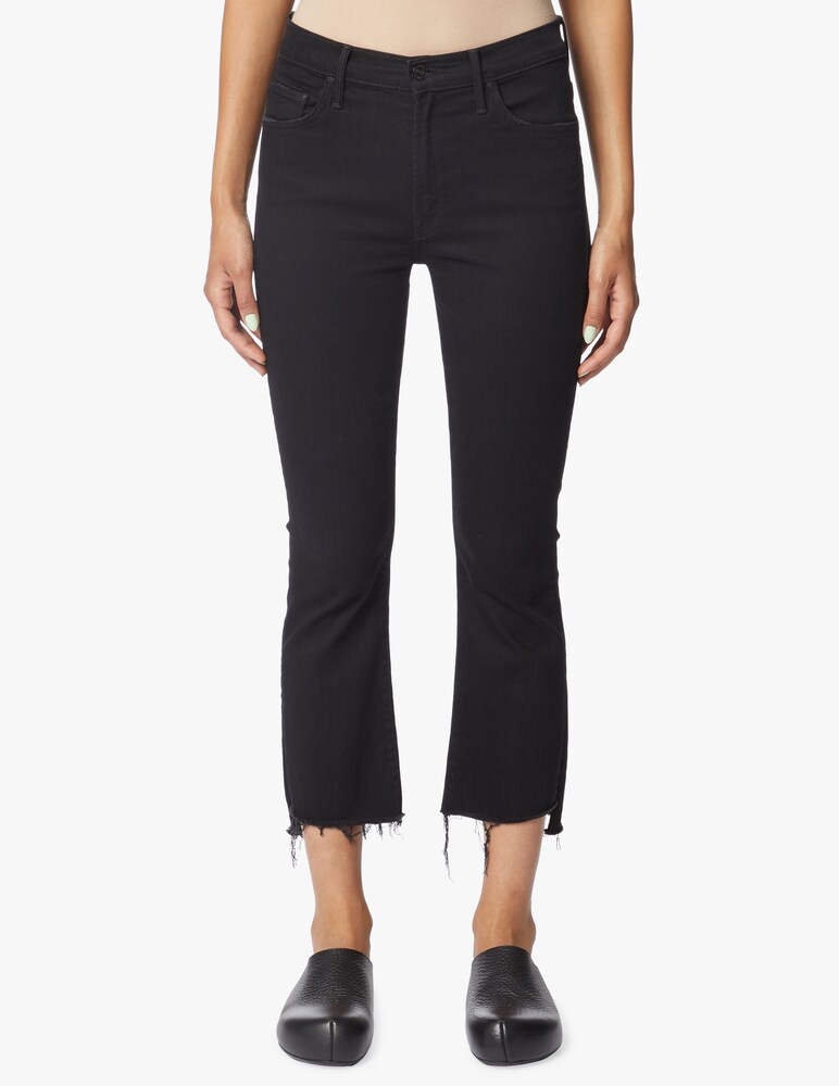 MOTHER Jeans Insider Crop Step Fray - Nero