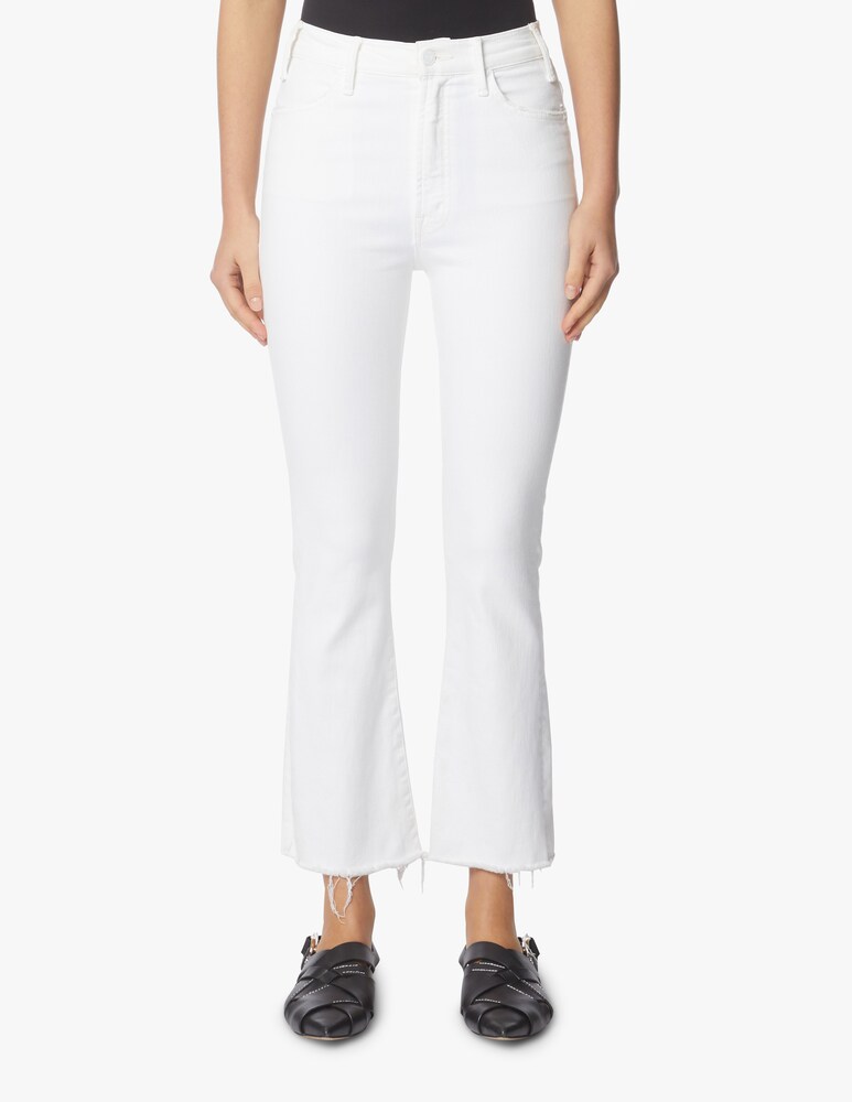 MOTHER Jeans The Hustler Ankle Fray - Bianco