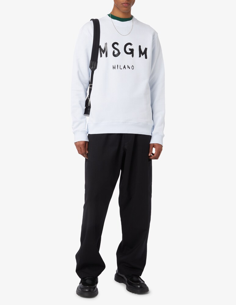 MSGM Felpa Con Scritta