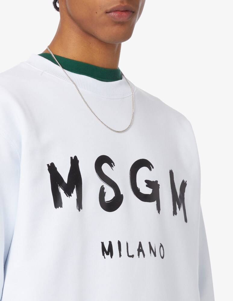 MSGM Felpa Con Scritta